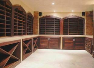 Privet wine cellar made in sleeper wood