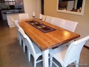 Oak table with paint technique